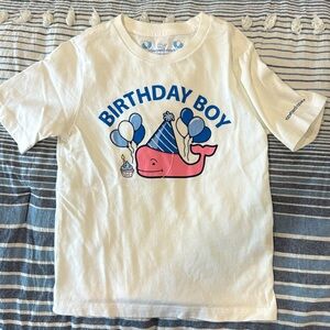 Vineyard Vines White Tee with Pink Whale and Blue Balloons
